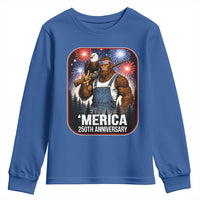 Funny Bigfoot America 250 Years Of American Freedom Youth Sweatshirt