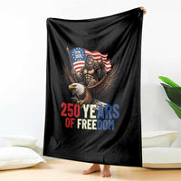 Funny Patriotic Bigfoot Throw Blanket 250 Years Of American Freedom