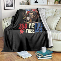 Funny Patriotic Bigfoot Throw Blanket 250 Years Of American Freedom