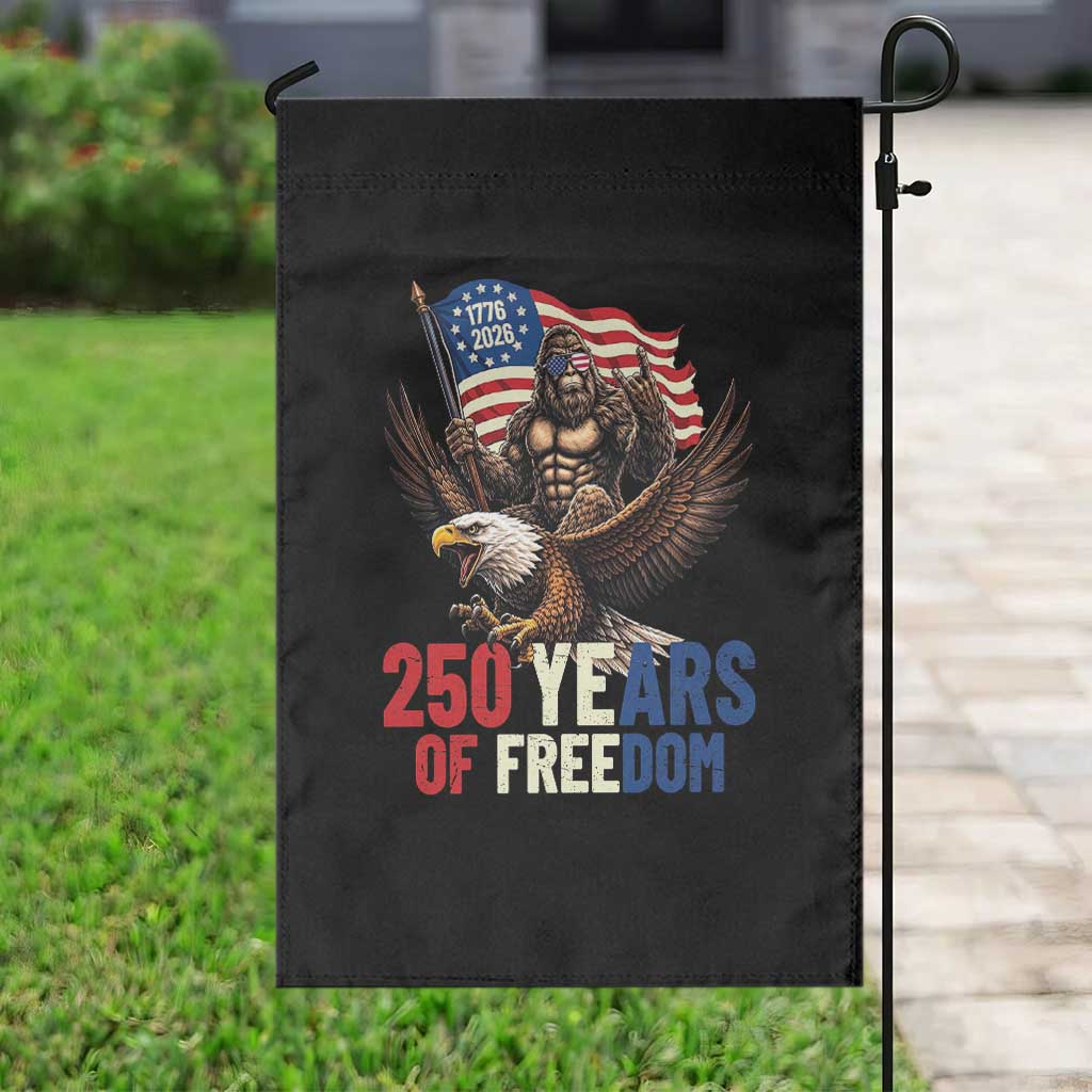 Funny Patriotic Bigfoot Garden Flag 250 Years Of American Freedom
