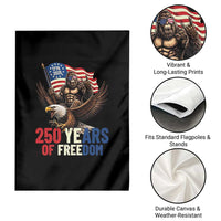 Funny Patriotic Bigfoot Garden Flag 250 Years Of American Freedom