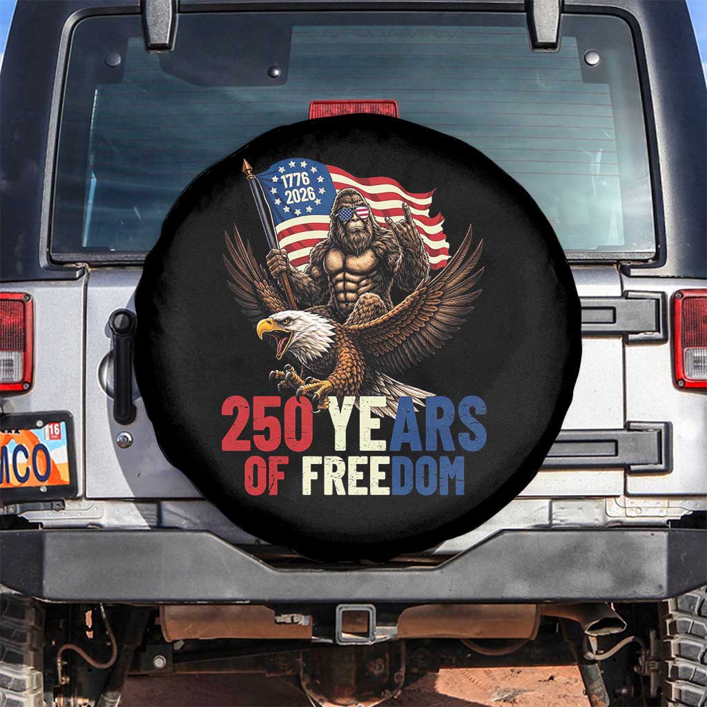 Funny Patriotic Bigfoot Spare Tire Cover 250 Years Of American Freedom