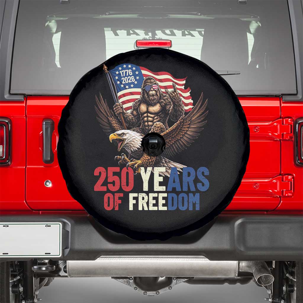 Funny Patriotic Bigfoot Spare Tire Cover 250 Years Of American Freedom
