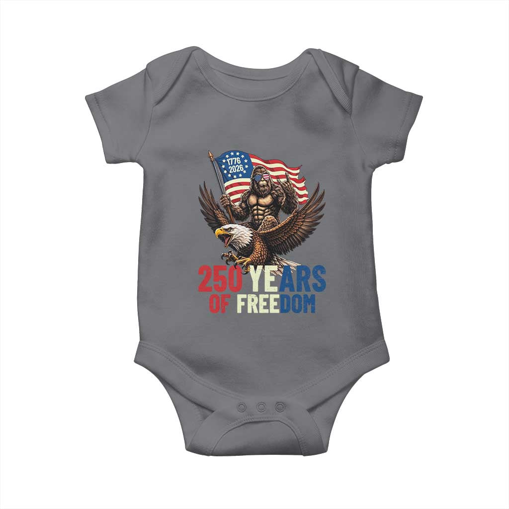 Funny Patriotic Bigfoot Baby Onesie 250 Years Of American Freedom