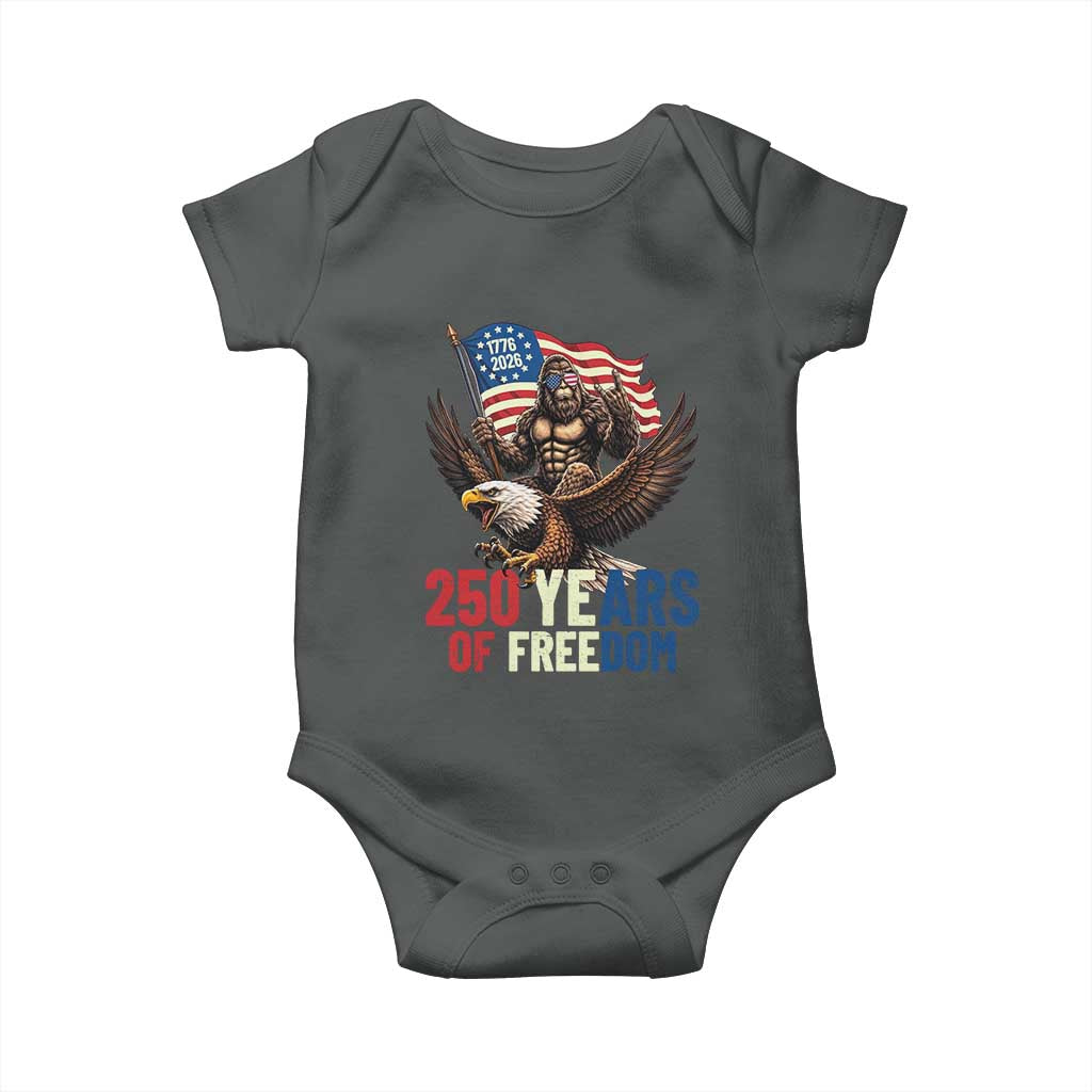 Funny Patriotic Bigfoot Baby Onesie 250 Years Of American Freedom