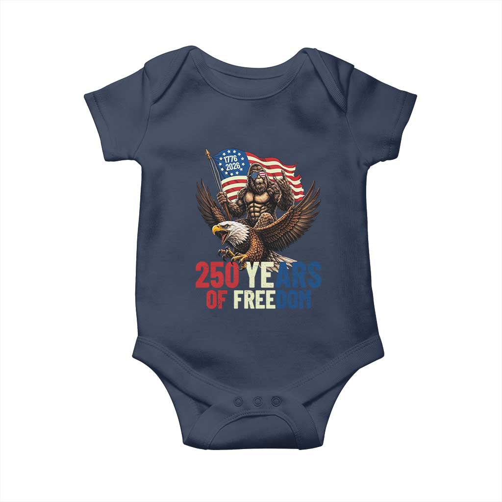 Funny Patriotic Bigfoot Baby Onesie 250 Years Of American Freedom