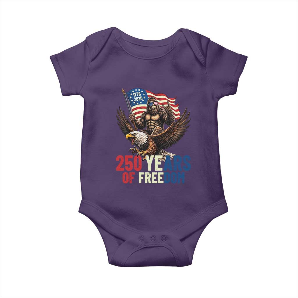 Funny Patriotic Bigfoot Baby Onesie 250 Years Of American Freedom
