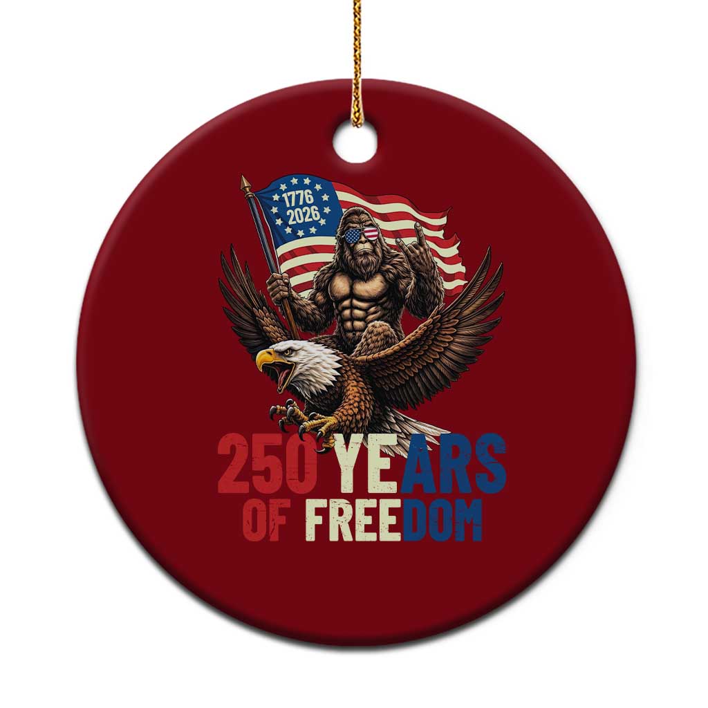 Funny Patriotic Bigfoot Ceramic Ornament 250 Years Of American Freedom