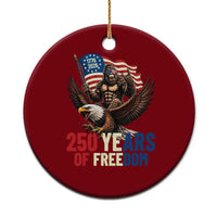 Funny Patriotic Bigfoot Ceramic Ornament 250 Years Of American Freedom