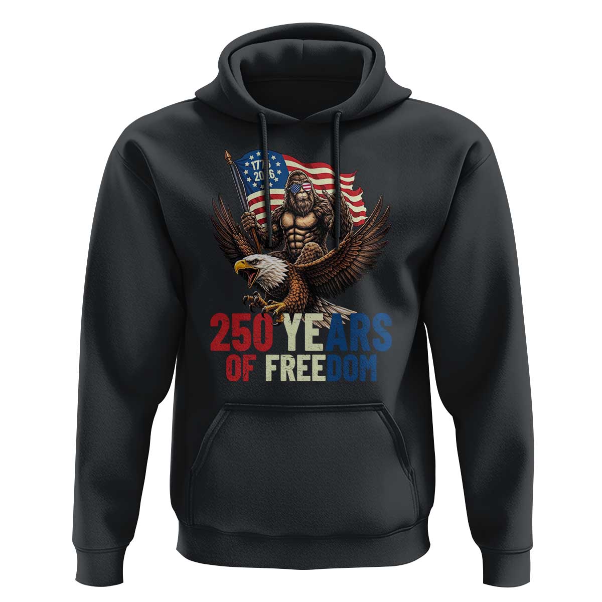 Funny Patriotic Bigfoot Hoodie 250 Years Of American Freedom