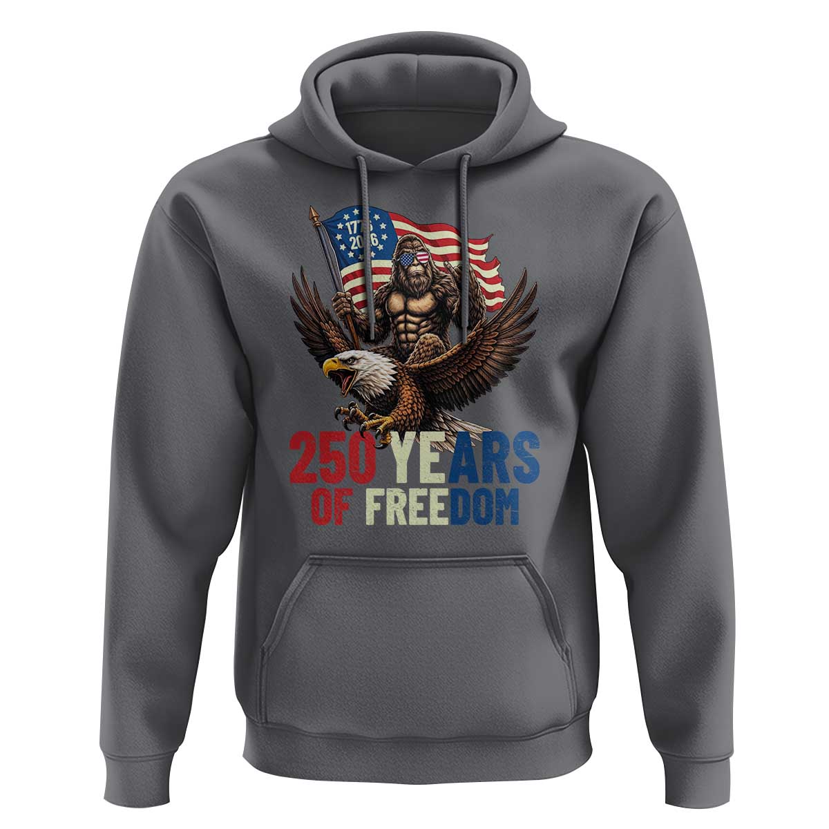 Funny Patriotic Bigfoot Hoodie 250 Years Of American Freedom