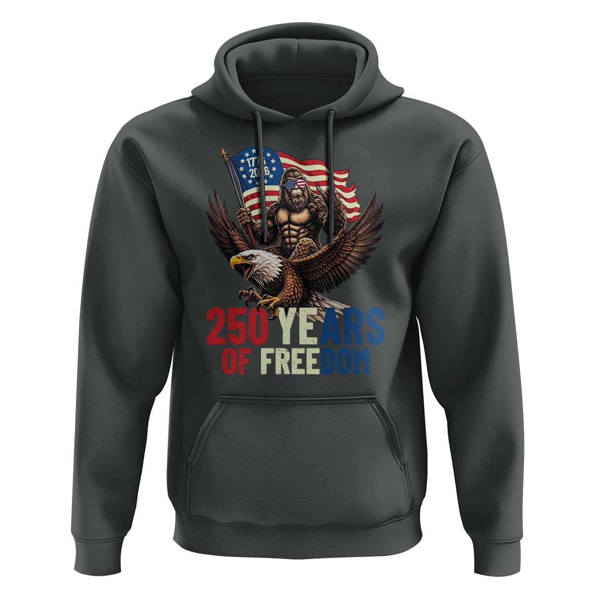 Funny Patriotic Bigfoot Hoodie 250 Years Of American Freedom