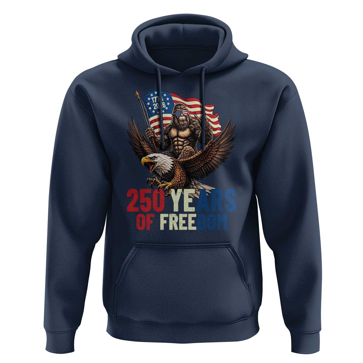 Funny Patriotic Bigfoot Hoodie 250 Years Of American Freedom
