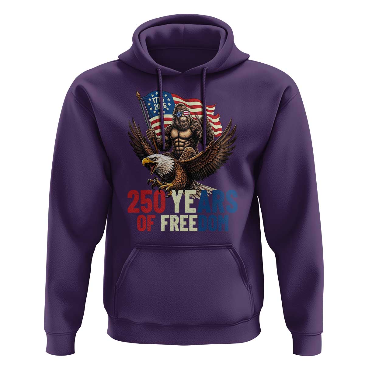 Funny Patriotic Bigfoot Hoodie 250 Years Of American Freedom
