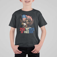 Funny Patriotic Bigfoot T Shirt For Kid 250 Years Of American Freedom