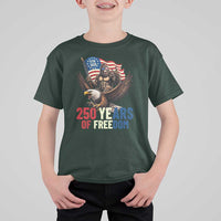 Funny Patriotic Bigfoot T Shirt For Kid 250 Years Of American Freedom
