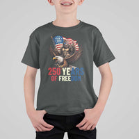 Funny Patriotic Bigfoot T Shirt For Kid 250 Years Of American Freedom