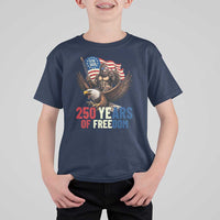 Funny Patriotic Bigfoot T Shirt For Kid 250 Years Of American Freedom