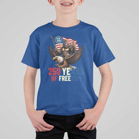 Funny Patriotic Bigfoot T Shirt For Kid 250 Years Of American Freedom
