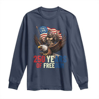 Funny Patriotic Bigfoot Long Sleeve Shirt 250 Years Of American Freedom