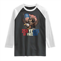 Funny Patriotic Bigfoot Raglan Shirt 250 Years Of American Freedom