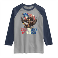 Funny Patriotic Bigfoot Raglan Shirt 250 Years Of American Freedom