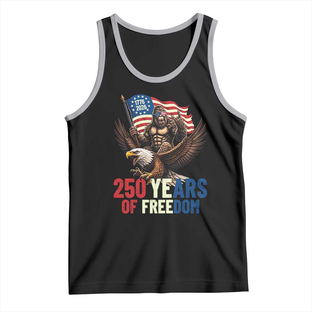 Funny Patriotic Bigfoot Tank Top 250 Years Of American Freedom