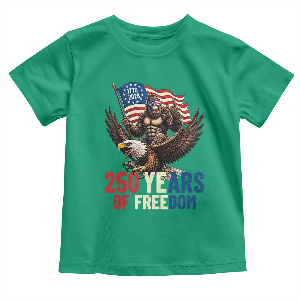 Funny Patriotic Bigfoot Toddler T Shirt 250 Years Of American Freedom