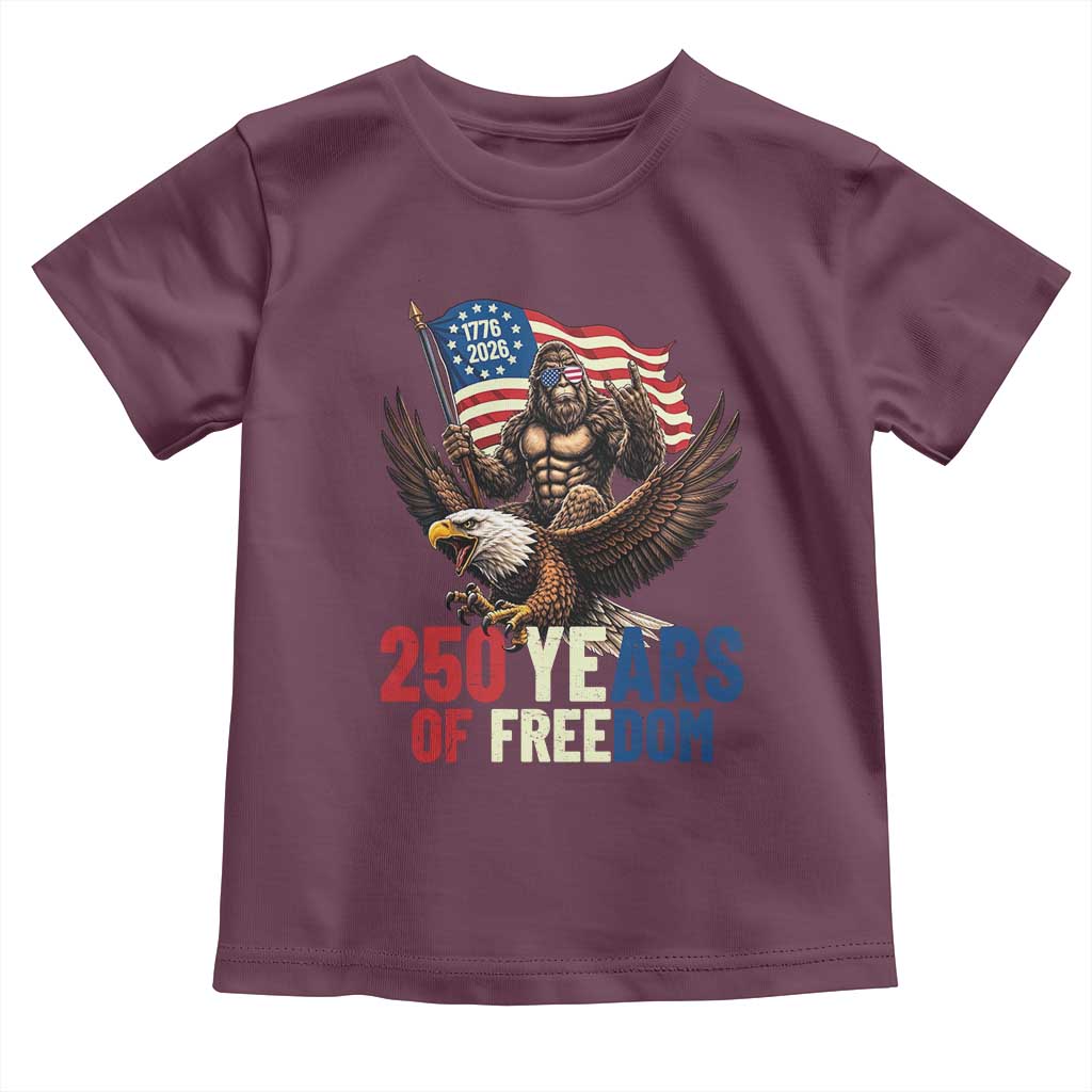 Funny Patriotic Bigfoot Toddler T Shirt 250 Years Of American Freedom