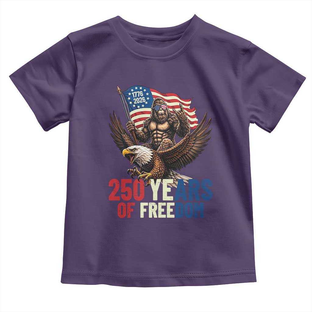 Funny Patriotic Bigfoot Toddler T Shirt 250 Years Of American Freedom