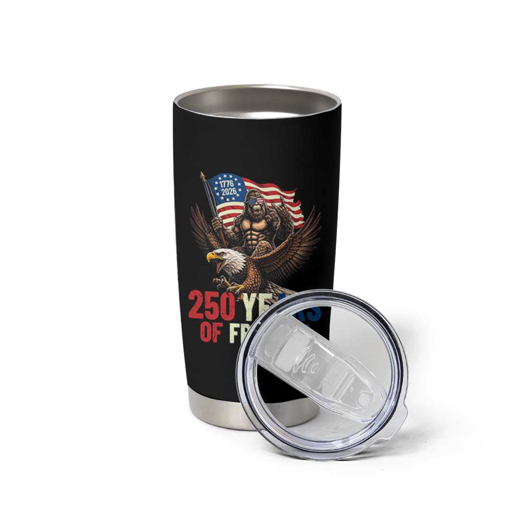 Funny Patriotic Bigfoot Tumbler Cup 250 Years Of American Freedom