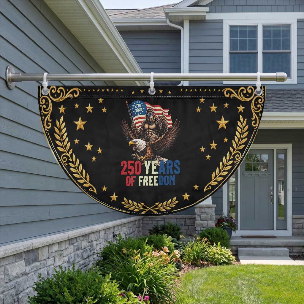 Funny Bigfoot Patriotic Fan Flag 250 Years Of American Freedom