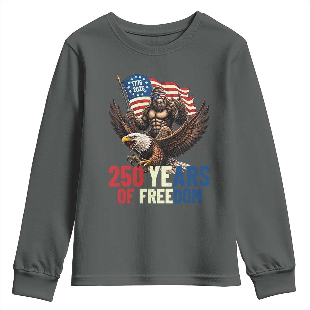 Funny Patriotic Bigfoot Youth Sweatshirt 250 Years Of American Freedom