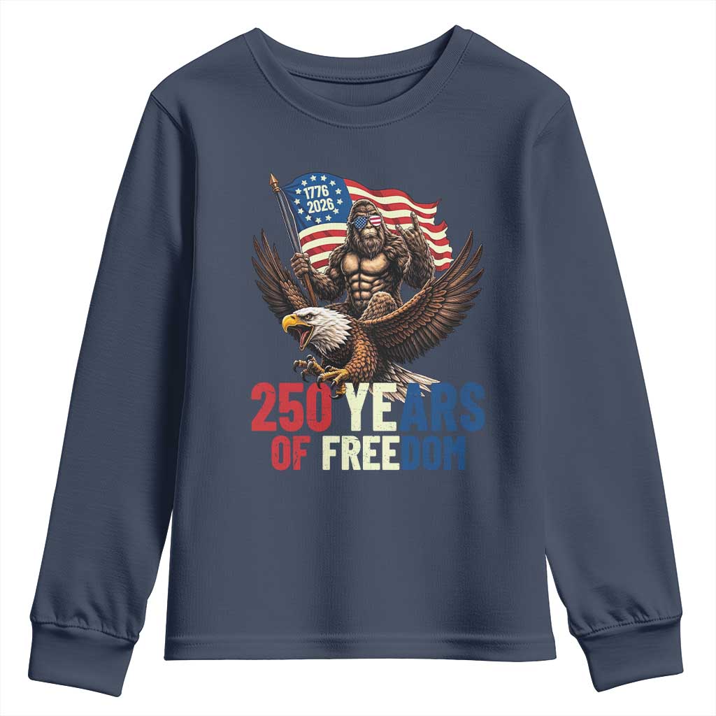 Funny Patriotic Bigfoot Youth Sweatshirt 250 Years Of American Freedom