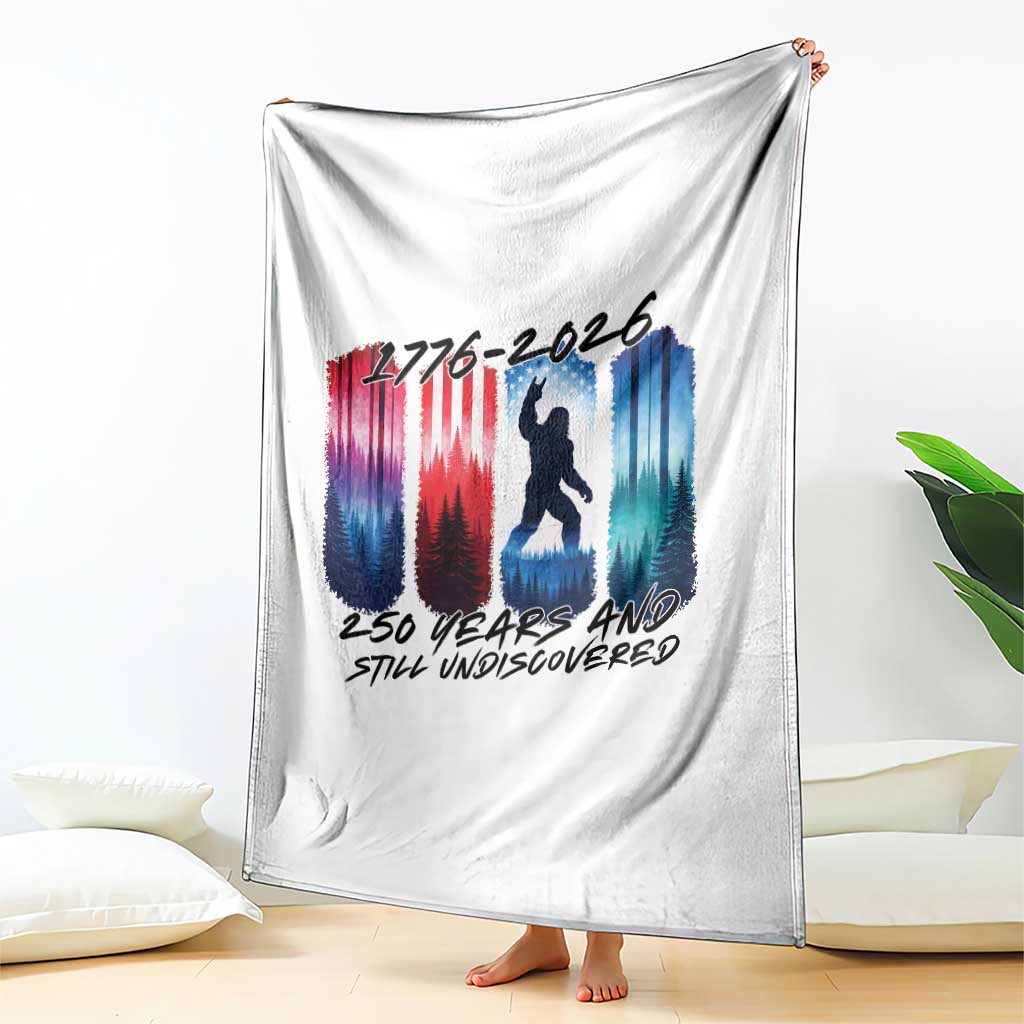 Funny Patriotic Bigfoot Throw Blanket 250 Years And Still Undiscovered