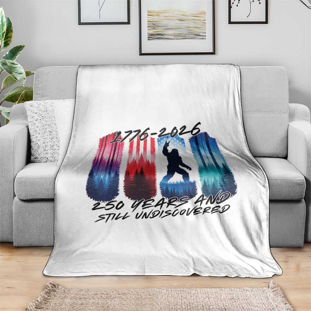 Funny Patriotic Bigfoot Throw Blanket 250 Years And Still Undiscovered