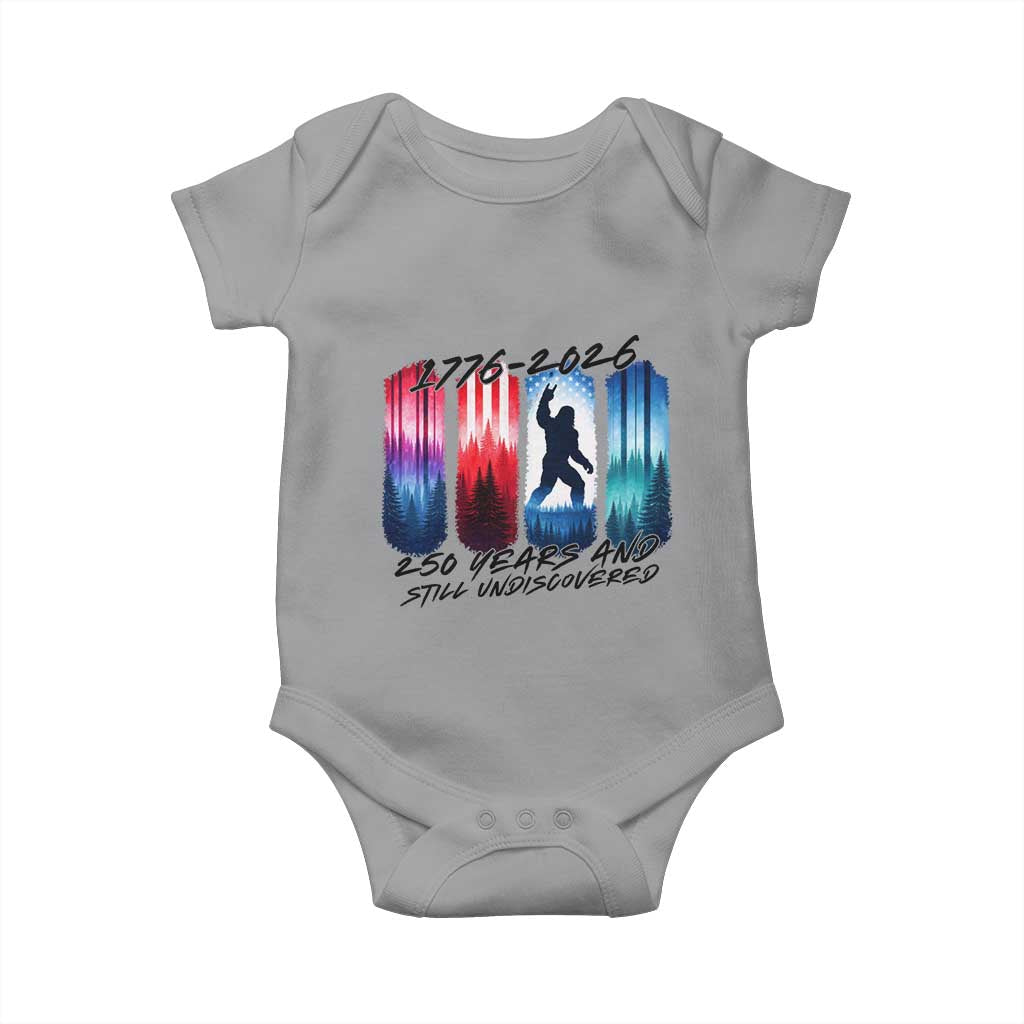 Funny Patriotic Bigfoot Baby Onesie 250 Years And Still Undiscovered