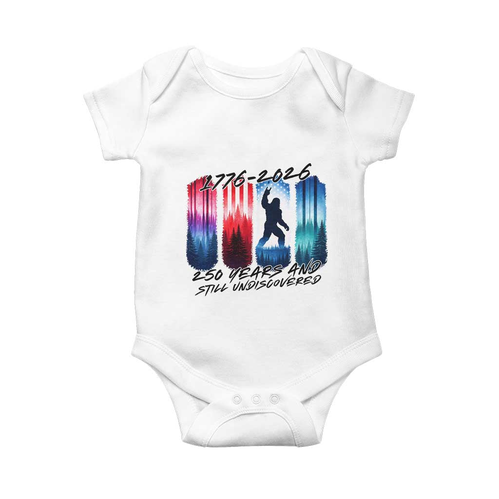Funny Patriotic Bigfoot Baby Onesie 250 Years And Still Undiscovered