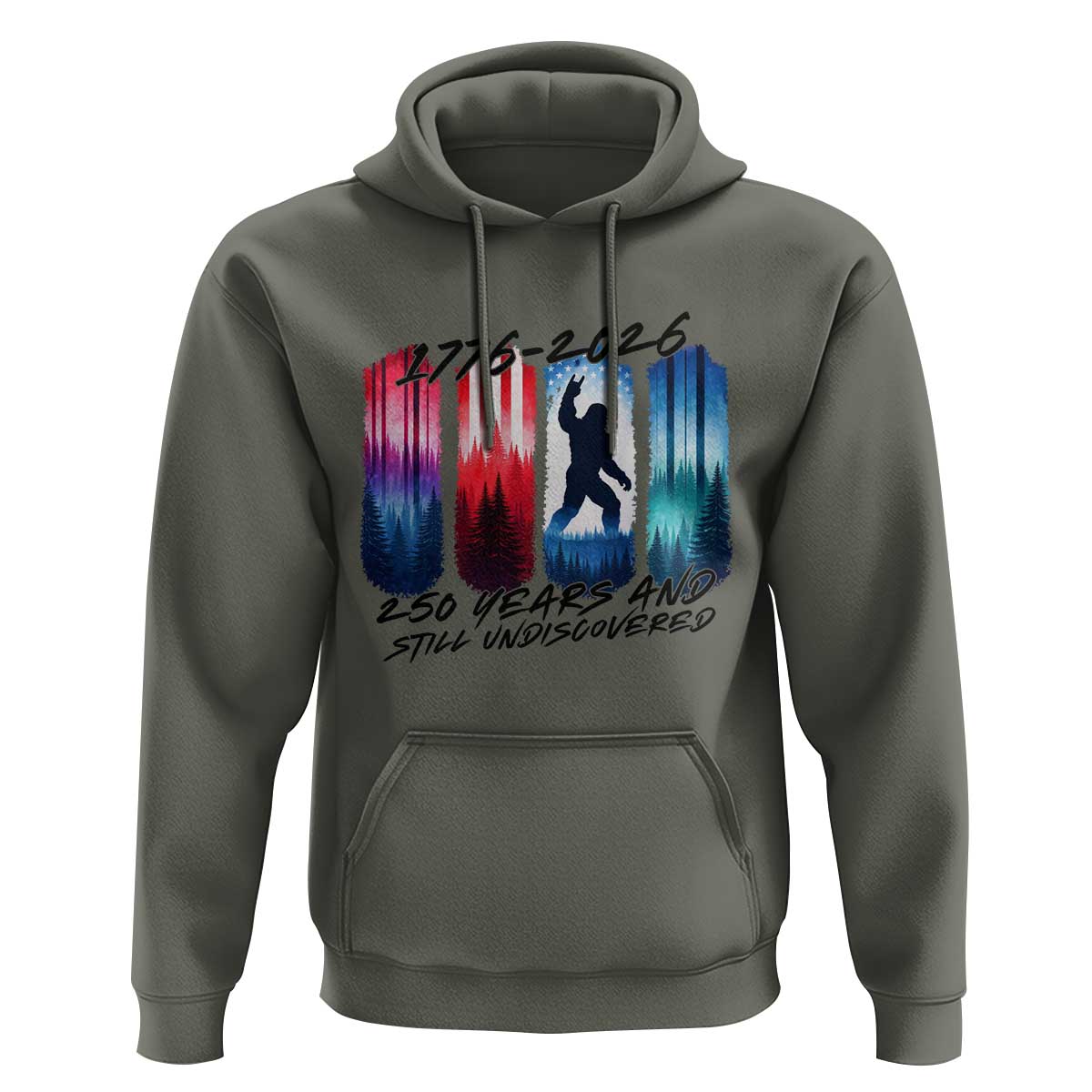 Funny Patriotic Bigfoot Hoodie 250 Years And Still Undiscovered