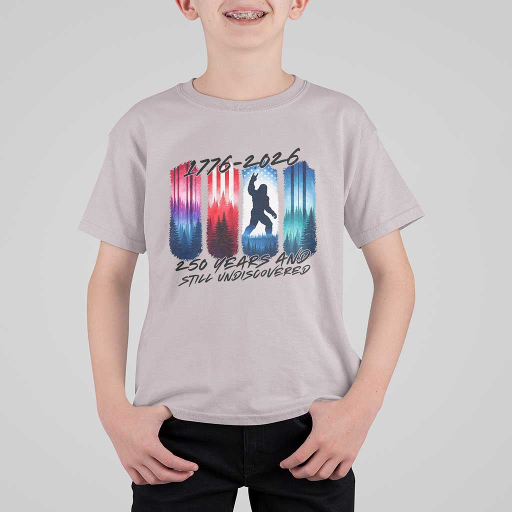 Funny Patriotic Bigfoot T Shirt For Kid 250 Years And Still Undiscovered