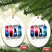 Funny Patriotic Bigfoot Ceramic Ornament 250 Years And Still Undiscovered