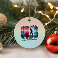 Funny Patriotic Bigfoot Ceramic Ornament 250 Years And Still Undiscovered