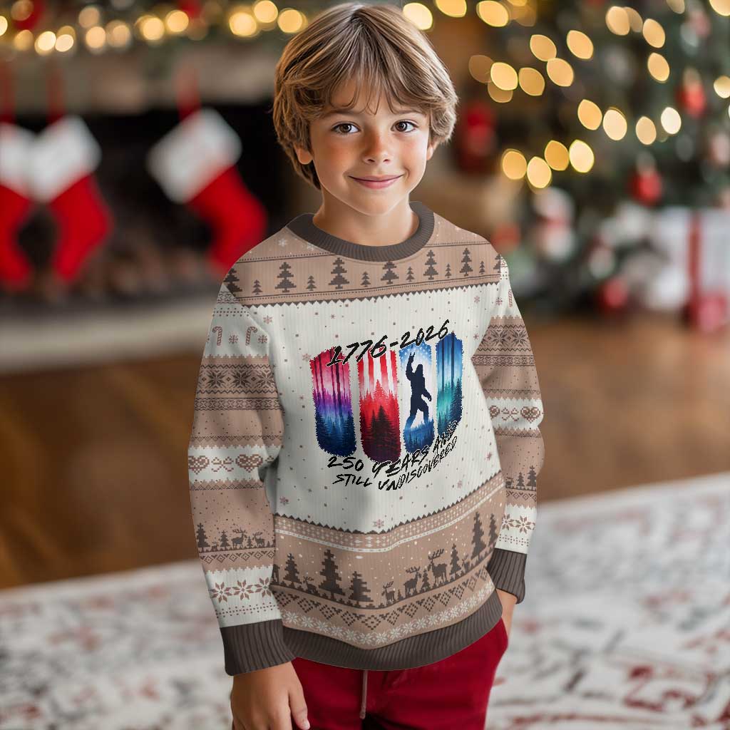 Funny Patriotic Bigfoot Ugly Christmas Sweater 250 Years And Still Undiscovered