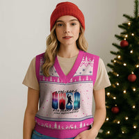 Funny Patriotic Bigfoot V-Neck Knit Sweater Vest 250 Years And Still Undiscovered