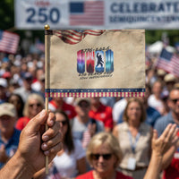 Funny Patriotic Bigfoot Patriotic Handheld Flag 250 Years And Still Undiscovered