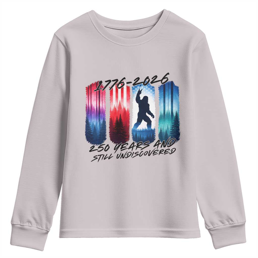 Funny Patriotic Bigfoot Youth Sweatshirt 250 Years And Still Undiscovered