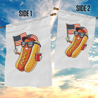 Funny Patriotic Hotdog Garden Flag USA 250th Anniversary