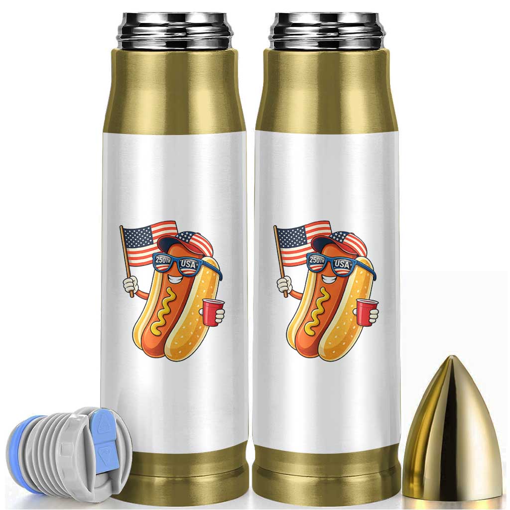 Funny Patriotic Hotdog Bullet Tumbler USA 250th Anniversary