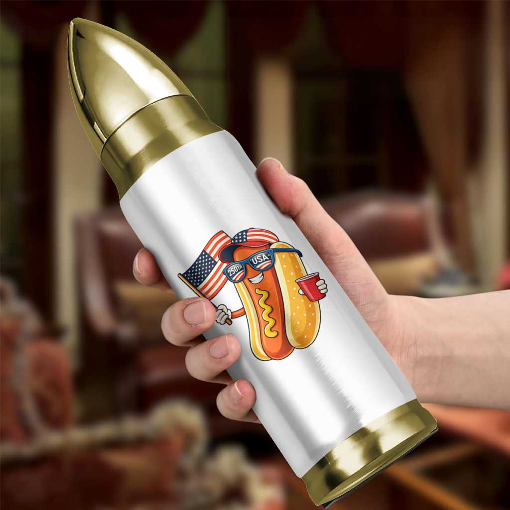 Funny Patriotic Hotdog Bullet Tumbler USA 250th Anniversary