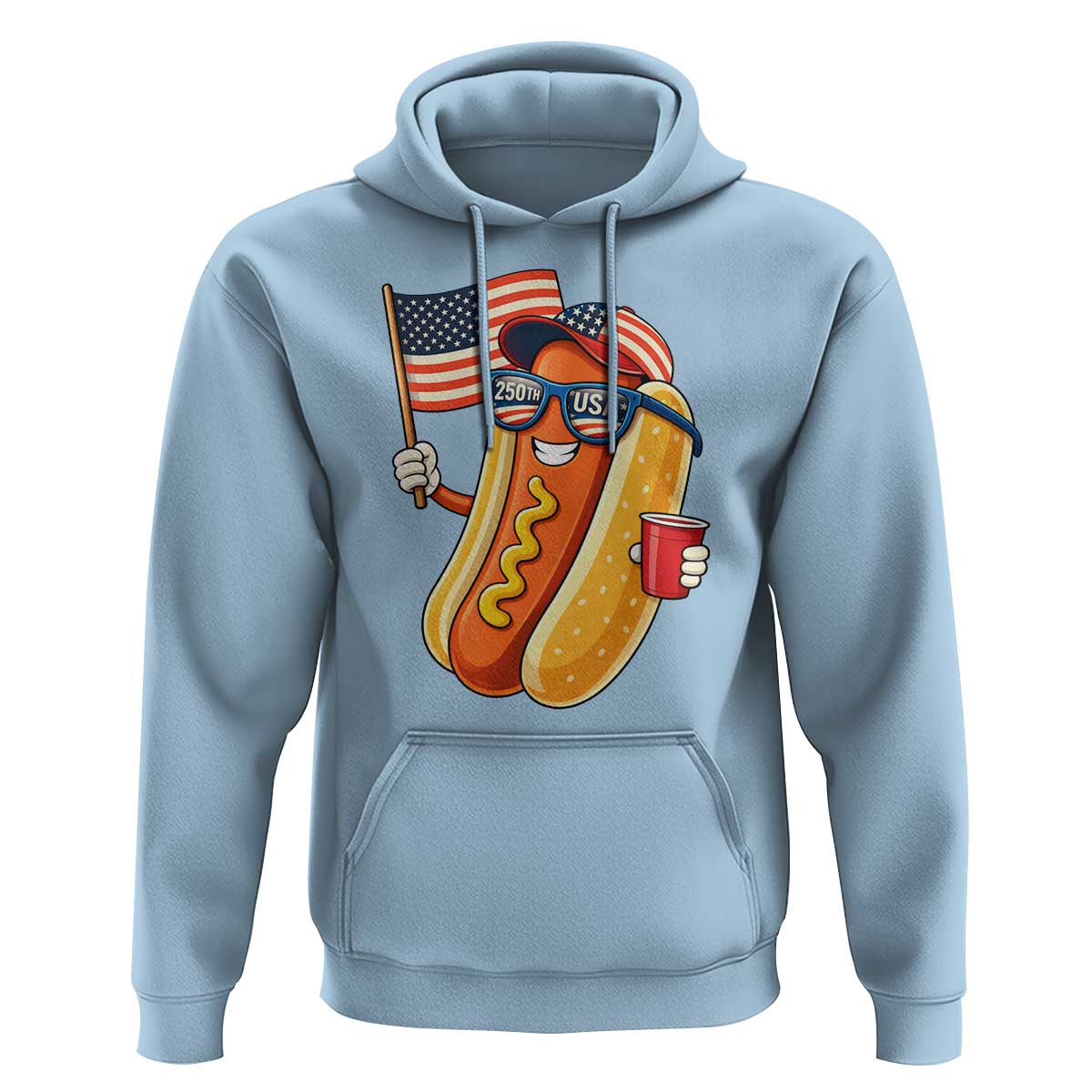 Funny Patriotic Hotdog Hoodie USA 250th Anniversary
